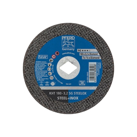 Pferd Abrasive Cut-Off Wheel, Type 1, 7 in Dia, 1/8 in Thick, 5/8 in-1/2 in Arbor Hole Size, 24 Grit 63842